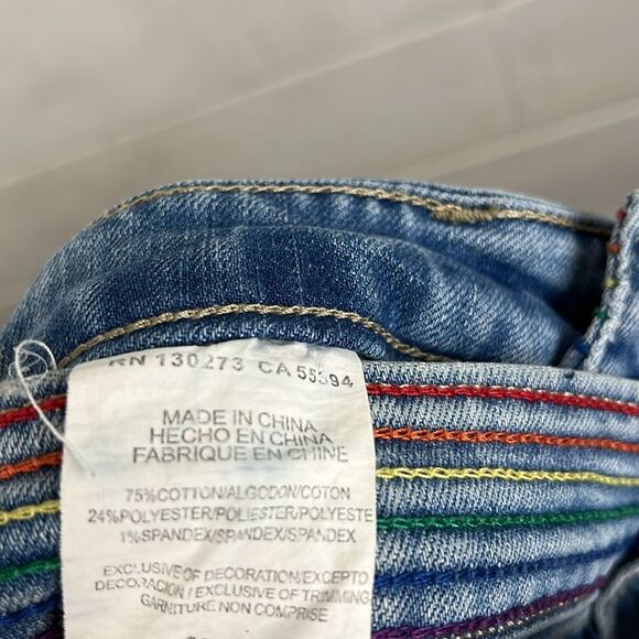 Vintage Lee women’s button fly rainbow stitch light wash bootcut jean size 8 - Picture 7 of 7